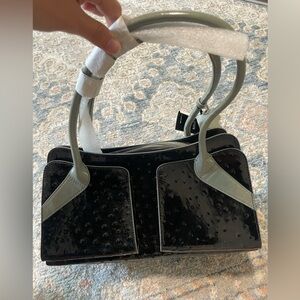 Ostrich Purse handbag Charlie Lapson Designer Handbag Brahmin bag